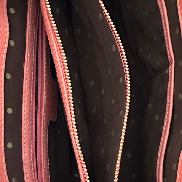 Kate Spade Pink Shoulder Bag- brown polka dot inside - Picture 3 of 3